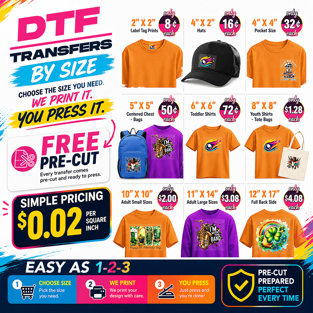 DTF Transfers by Size