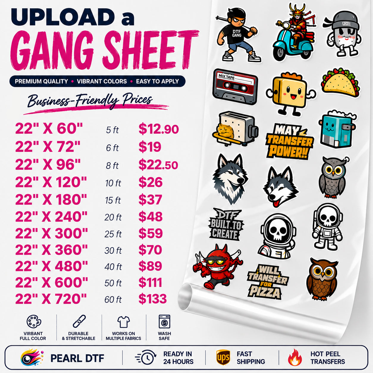 DTF Transfers Upload Gang Sheets