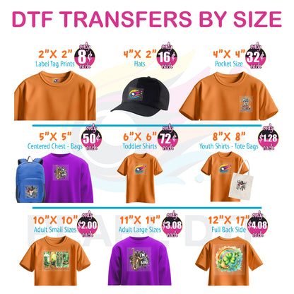 DTF Transfers by Size