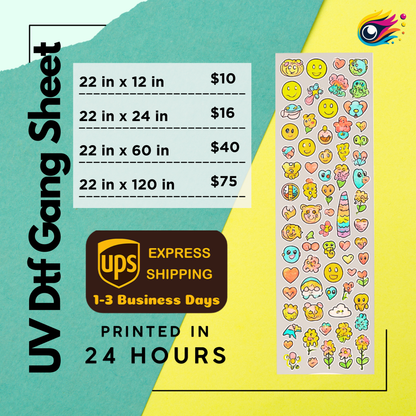 UV DTF 3D Stickers Gang Sheet Builder