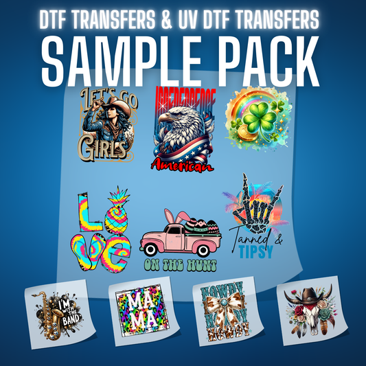 DTF Transfers & UV DTF 3D Stickers Sample Pack
